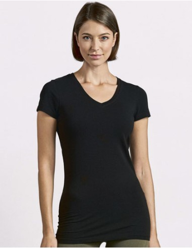PRM-3087-Womens Slim Fit V-Neck-T Long